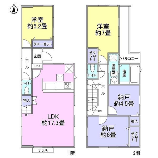 Floor plan. 41,800,000 yen, 4LDK, Land area 75 sq m , Building area 88.28 sq m