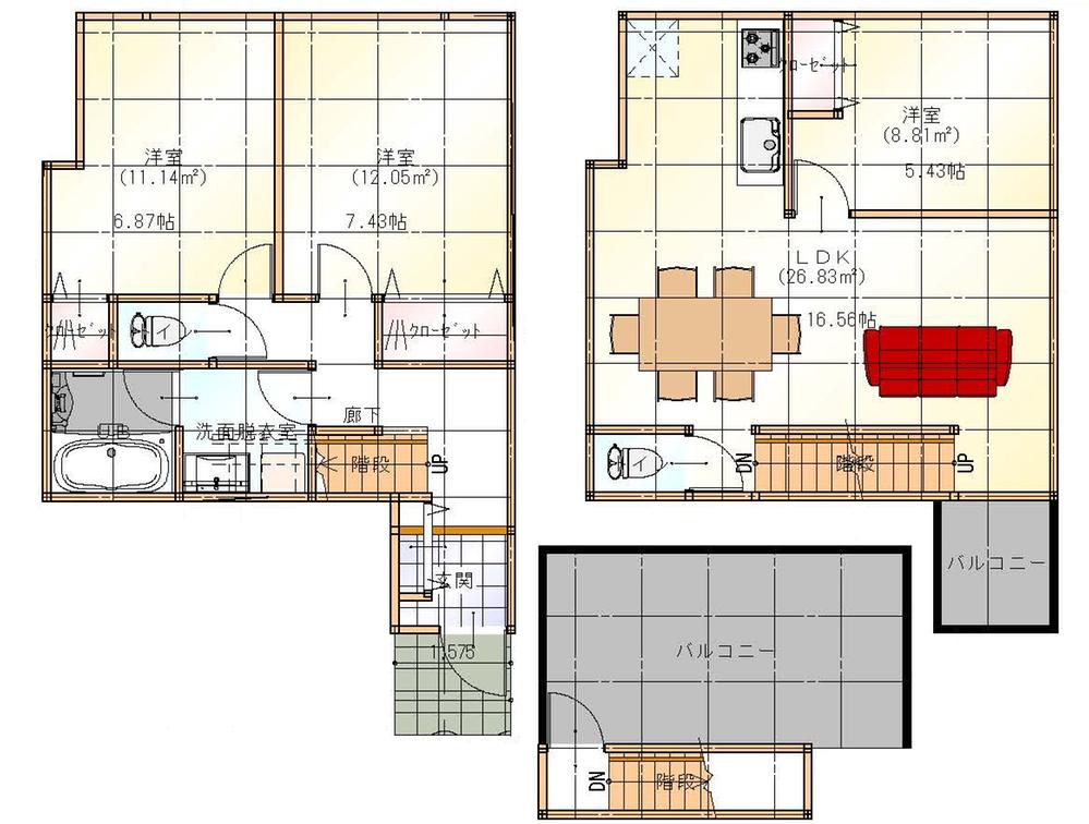 Floor plan. 35,800,000 yen, 3LDK, Land area 83.72 sq m , Building area 86.46 sq m floor plan
