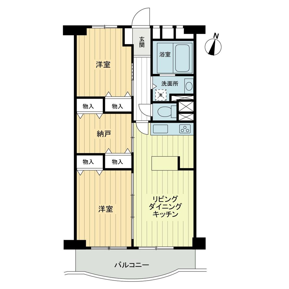 Floor plan. 2LDK + S (storeroom), Price 21,800,000 yen, Occupied area 59.85 sq m , Balcony area 7.47 sq m skeleton renovation, It has been changed to the south balcony re-create the floor plan from scratch