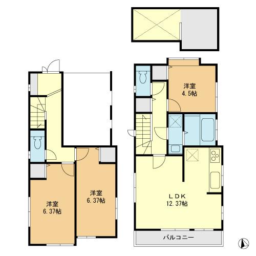 Floor plan. 35,800,000 yen, 3LDK, Land area 73.45 sq m , Building area 74.95 sq m floor plan