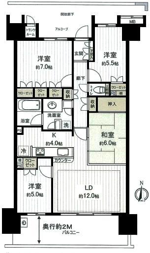 Floor plan. 4LDK, Price 29,800,000 yen, Occupied area 86.63 sq m