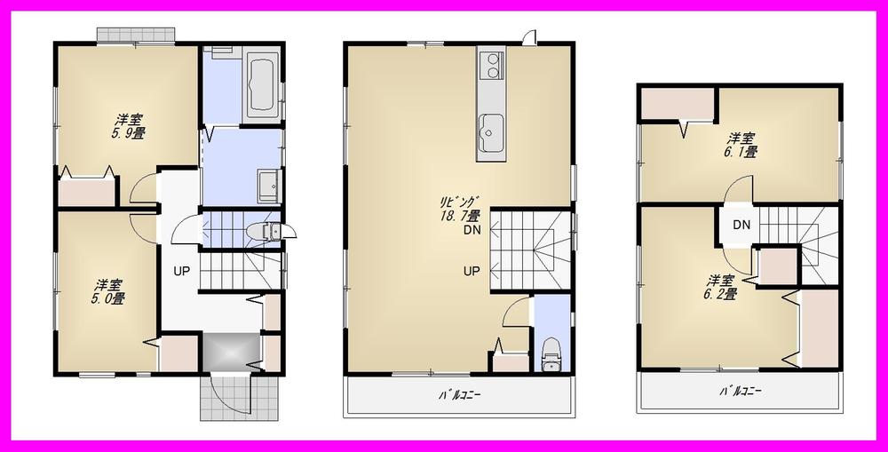 Floor plan. 43,800,000 yen, 3LDK, Land area 71.04 sq m , Building area 100.39 sq m