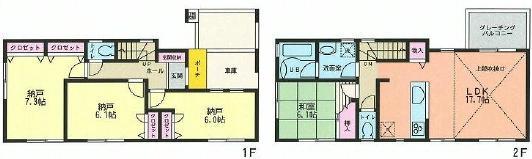 Floor plan. 42,800,000 yen, 4LDK, Land area 82.4 sq m , Building area 98.86 sq m Mato