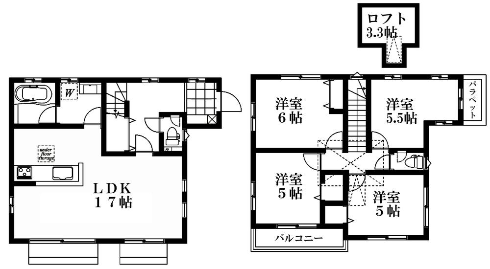Floor plan. (Building 2), Price 43,800,000 yen, 4LDK, Land area 117.72 sq m , Building area 91.82 sq m