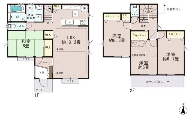 Floor plan. 41,800,000 yen, 4LDK, Land area 147.58 sq m , Building area 101.84 sq m floor plan