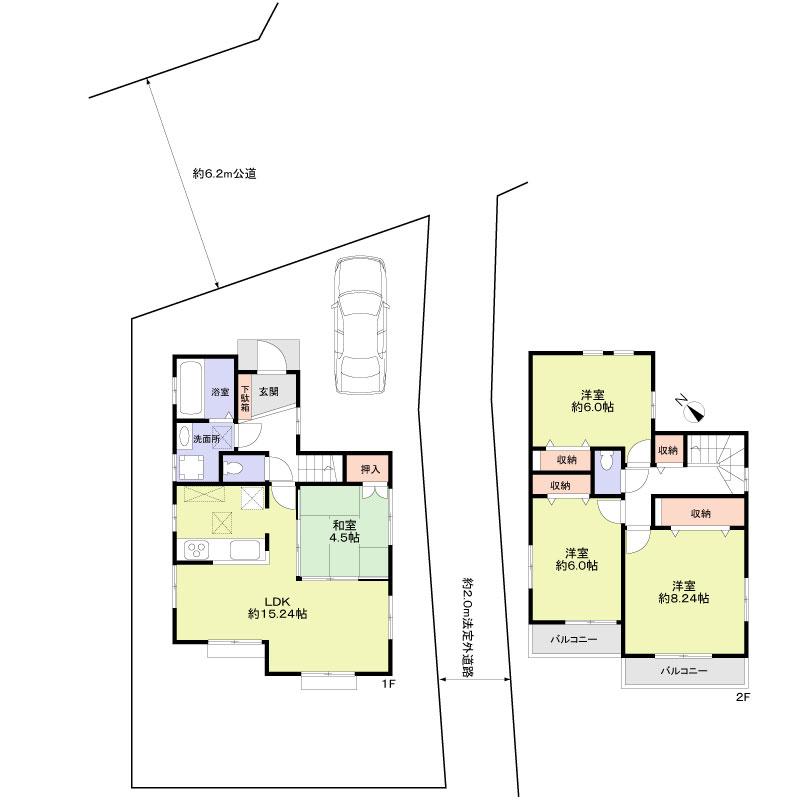 Floor plan. 46,800,000 yen, 4LDK, Land area 119.11 sq m , Building area 94.37 sq m