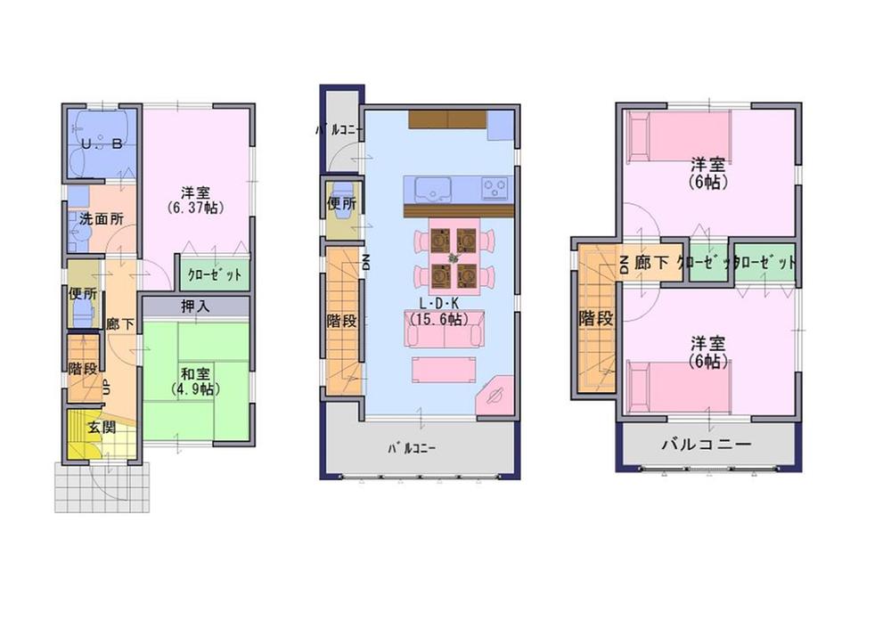 Floor plan. 37,800,000 yen, 4LDK, Land area 78.89 sq m , Building area 93.15 sq m Mato