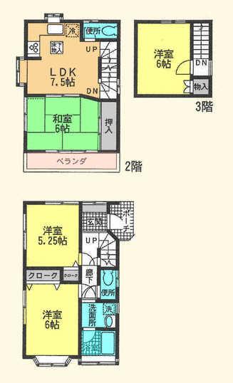 Floor plan. 29,800,000 yen, 4DK, Land area 75.38 sq m , Building area 73.67 sq m floor plan