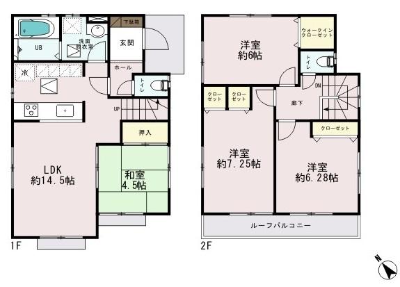 Floor plan. 41,800,000 yen, 4LDK, Land area 117.42 sq m , Building area 90.26 sq m floor plan