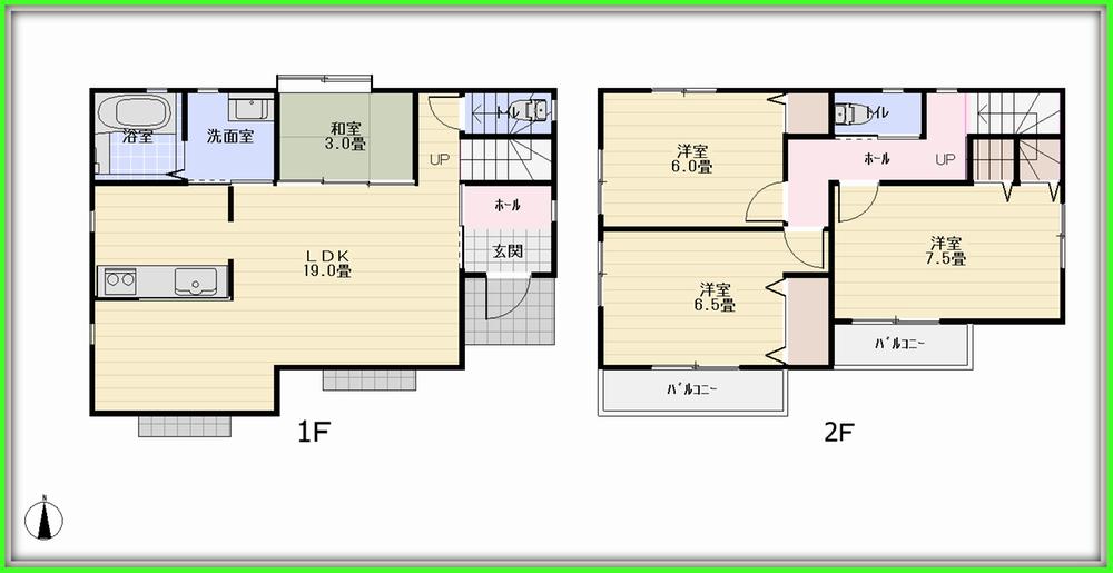 Floor plan. 40,800,000 yen, 4LDK, Land area 98.75 sq m , Building area 95.85 sq m