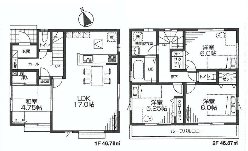 Floor plan. (3 Building), Price 39,900,000 yen, 4LDK, Land area 100.07 sq m , Building area 93.15 sq m