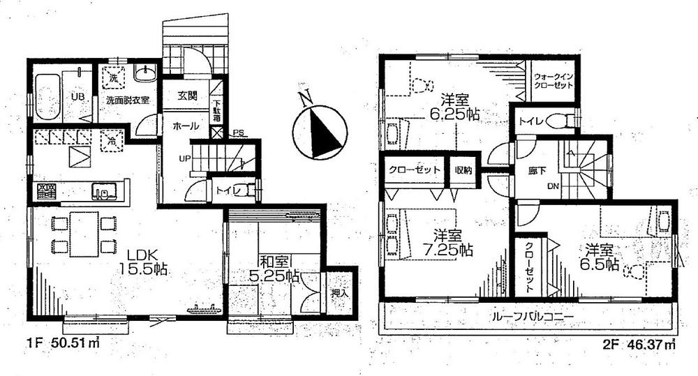 Floor plan. (4 Building), Price 43,900,000 yen, 4LDK, Land area 100.1 sq m , Building area 96.88 sq m