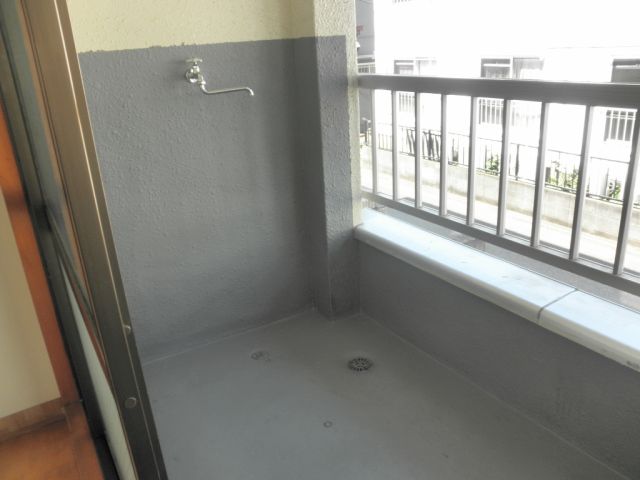 Balcony. Outdoor washing machine Storage