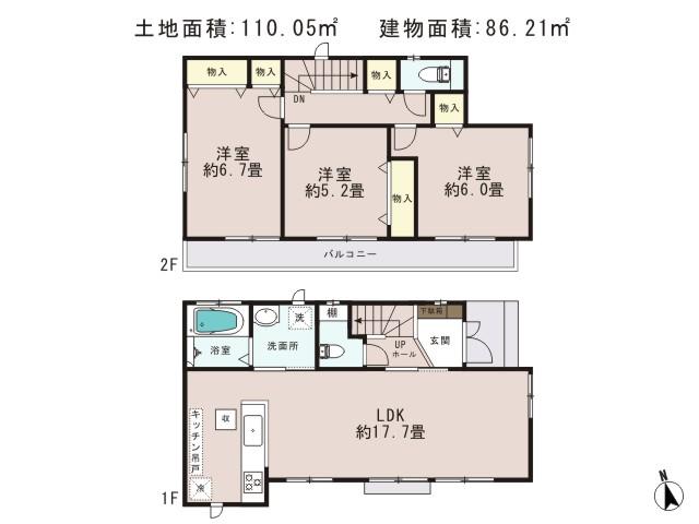Floor plan. Nice house of strong Iida to earthquake
