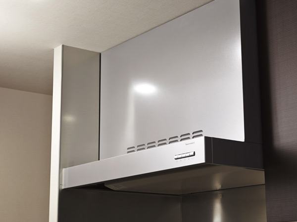 Kitchen.  [Rectification Backed range hood] It has adopted the excellent rectification Backed range hood to the suction force. Quickly exhaust the smoke and smell in the powerful ventilation. It is easy to clean.