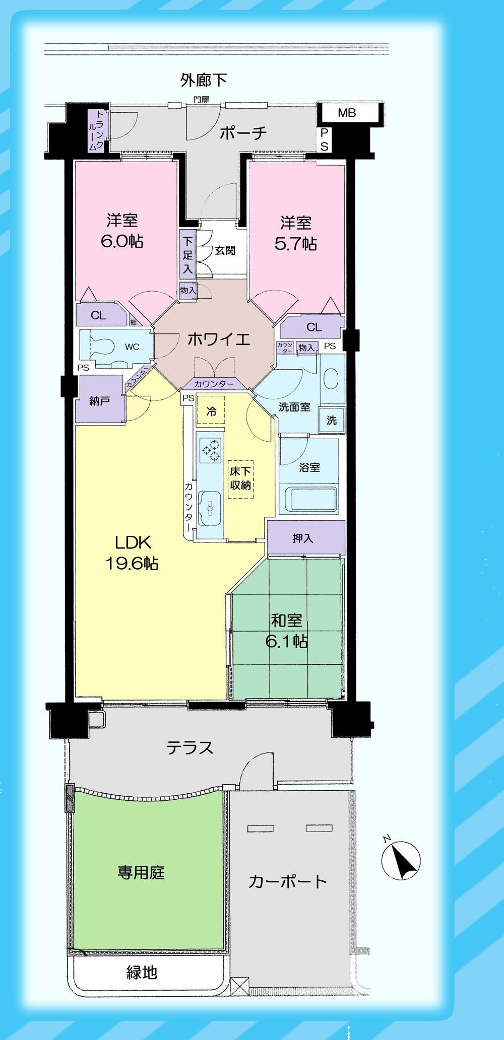 Floor plan. 3LDK, Price 36 million yen, Occupied area 86.53 sq m
