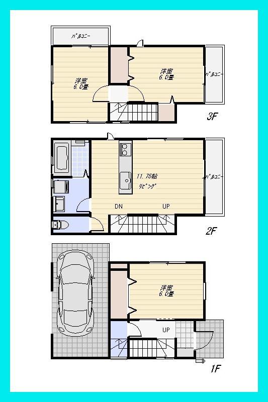 Floor plan. 37,800,000 yen, 3LDK, Land area 60.57 sq m , Building area 86.14 sq m
