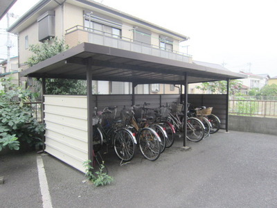 Other common areas. It is a roof with bicycle parking