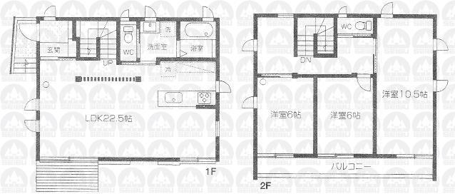 Floor plan. (6 Building), Price 58,400,000 yen, 3LDK+S, Land area 136.9 sq m , Building area 104.34 sq m