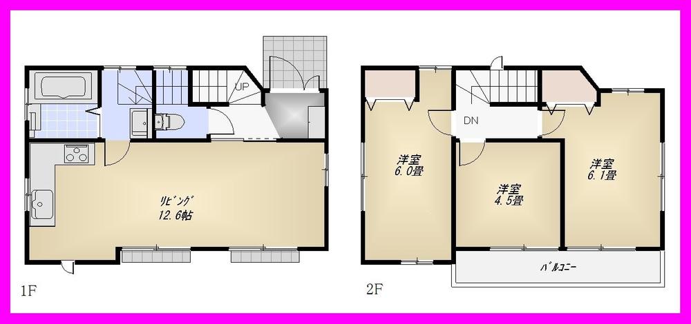 Floor plan. 36,800,000 yen, 3LDK, Land area 84.91 sq m , Building area 67.68 sq m