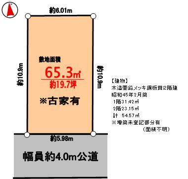 Compartment figure. Land price 19,800,000 yen, Land area 65.38 sq m