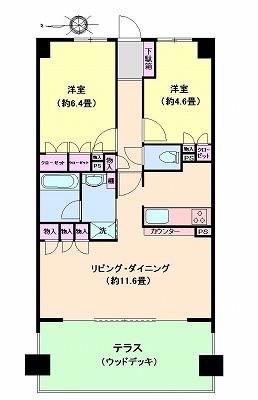 Floor plan. 2LDK, Price 19,800,000 yen, Occupied area 56.05 sq m , Balcony area 14.16 sq m