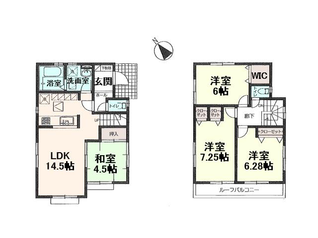 Floor plan. 41,800,000 yen, 4LDK, Land area 117.42 sq m , Building area 90.26 sq m