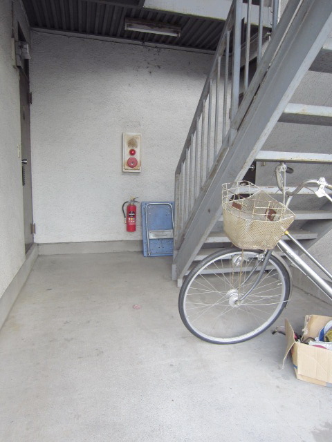Other common areas. Put the bicycle under the stairs