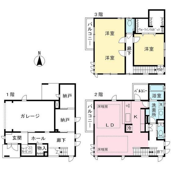 Floor plan. 82 million yen, 3LDK, Land area 118.23 sq m , Building area 164.31 sq m