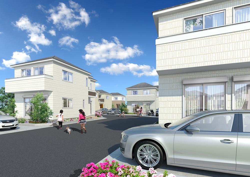 Rendering (appearance). Development subdivision in the area. New family gather all 9 compartment. Japanese-style room with 4LDK ・ Please choose the floor plan of 3LDK your choice of spacious 17 quires. 