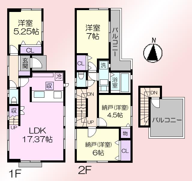 Floor plan. 41,800,000 yen, 3LDK + S (storeroom), Land area 76.4 sq m , Building area 93.95 sq m