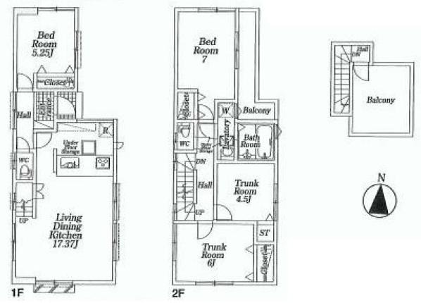 Floor plan. 41,800,000 yen, 4LDK, Land area 76.4 sq m , Building area 93.95 sq m easy-to-use Mato attractive