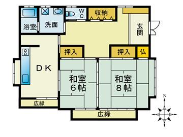 Floor plan. 60 million yen, 2DK, Land area 167.6 sq m , Building area 63.76 sq m floor plan