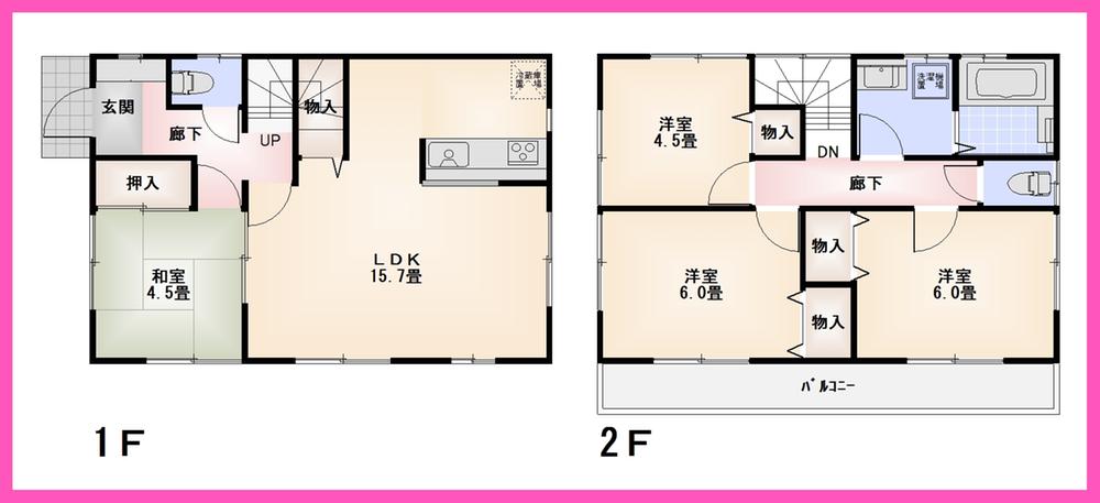 Floor plan. 44,800,000 yen, 4LDK, Land area 114.69 sq m , Building area 89.42 sq m