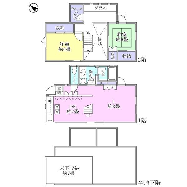 Floor plan. 39,800,000 yen, 2LDK, Land area 101 sq m , Building area 73.67 sq m