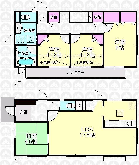 Floor plan. (L Building), Price 44,800,000 yen, 4LDK, Land area 114.51 sq m , Building area 91.16 sq m