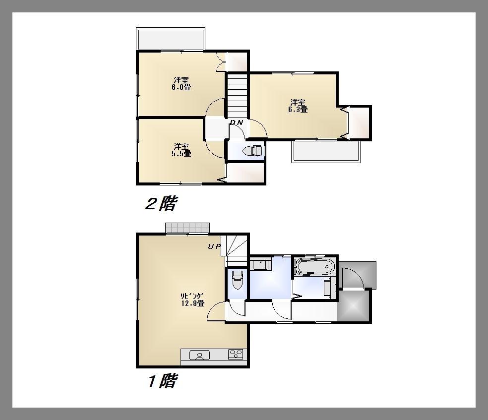 Floor plan. 41,800,000 yen, 3LDK, Land area 76.41 sq m , Building area 77.21 sq m