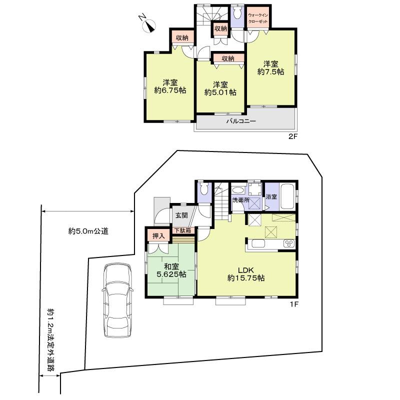 Floor plan. 44,800,000 yen, 4LDK, Land area 119.1 sq m , Building area 95.01 sq m