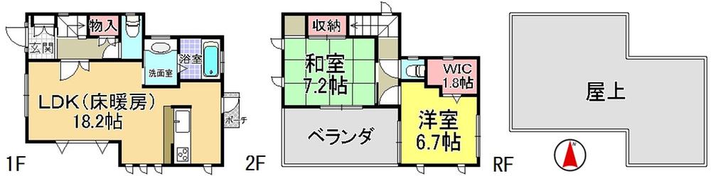 Floor plan. 57,800,000 yen, 2LDK + S (storeroom), Land area 110 sq m , Building area 87.31 sq m