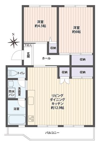 Floor plan. 2LDK, Price 14.2 million yen, Occupied area 51.78 sq m , Balcony area 6.77 sq m