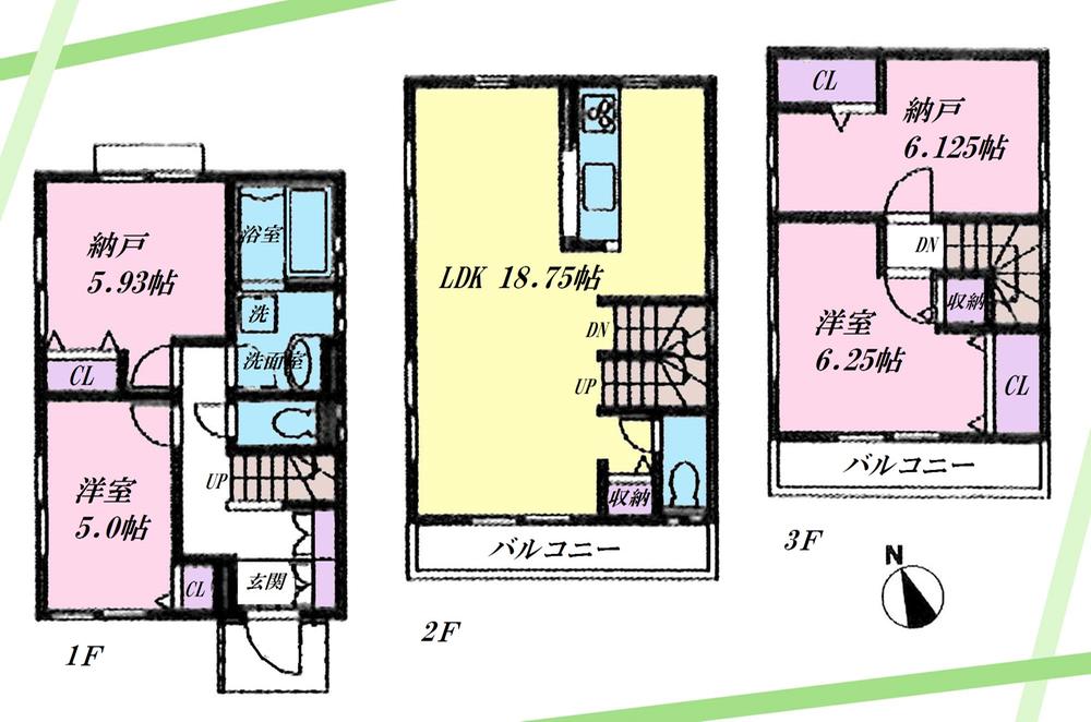Floor plan. (8 Building), Price 43,800,000 yen, 3LDK+S, Land area 71.04 sq m , Building area 100.39 sq m