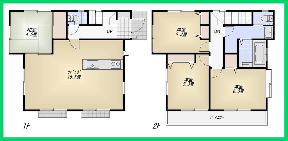 Floor plan. 45,300,000 yen, 4LDK, Land area 110.08 sq m , Building area 87.76 sq m