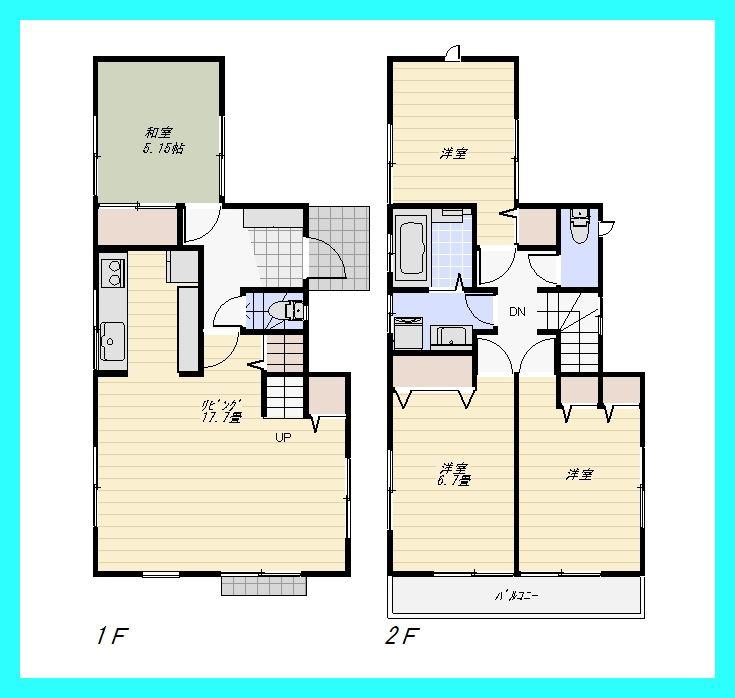 Floor plan. 43,300,000 yen, 4LDK, Land area 121.83 sq m , Building area 97.4 sq m