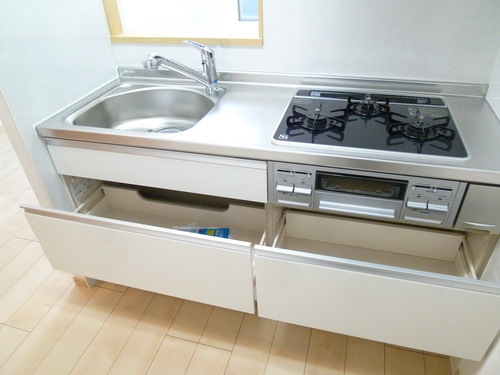 Kitchen. Storage of kitchen drawer type