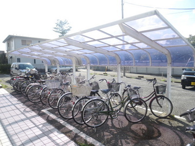 Other common areas. It is a roof with bicycle parking.