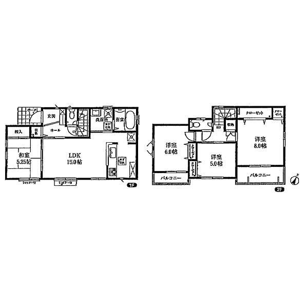 Floor plan. 41,800,000 yen, 4LDK, Land area 120.61 sq m , Building area 95.63 sq m