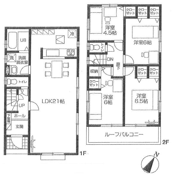 Floor plan. 40,900,000 yen, 4LDK, Land area 130.09 sq m , Building area 99.36 sq m