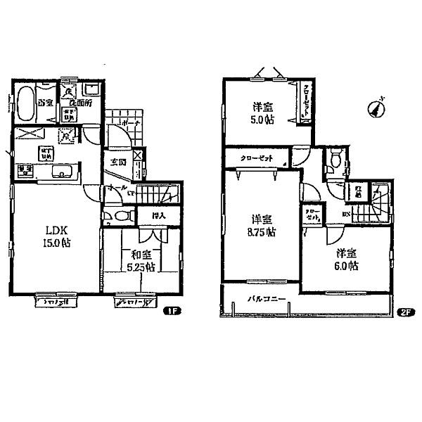 Floor plan. 38,300,000 yen, 4LDK, Land area 120.61 sq m , Building area 91.6 sq m