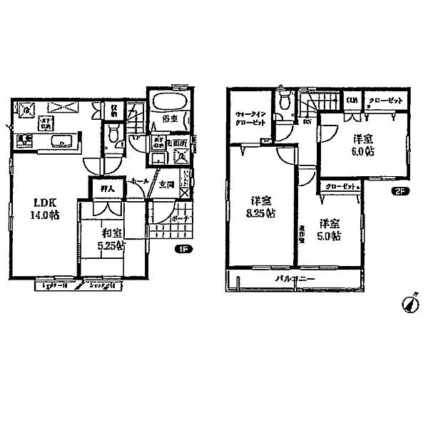 Floor plan. 41,800,000 yen, 4LDK, Land area 120.61 sq m , Building area 91.39 sq m