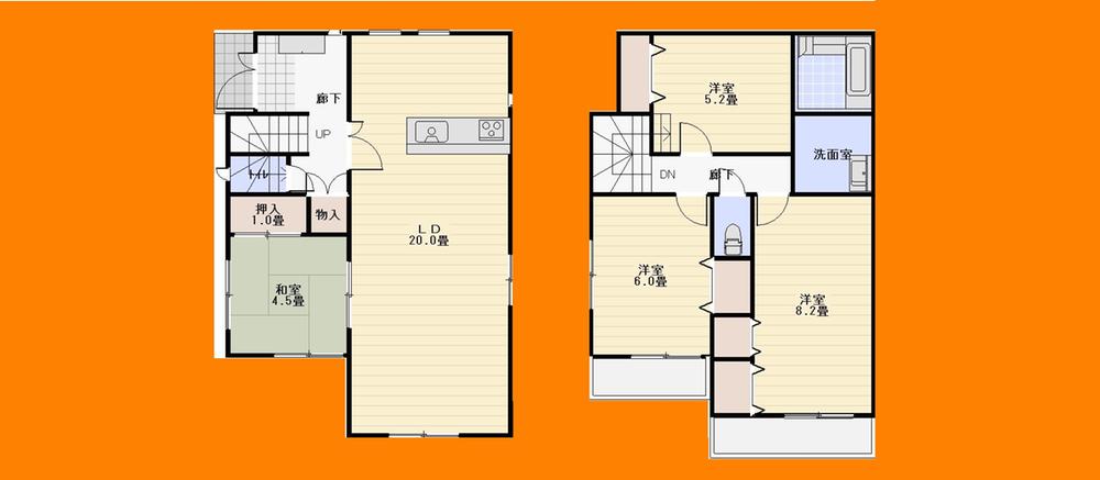 Floor plan. 41,800,000 yen, 4LDK, Land area 127.06 sq m , Building area 99.62 sq m